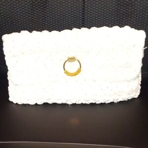 Trimingham's White Clutch with Gold Accent